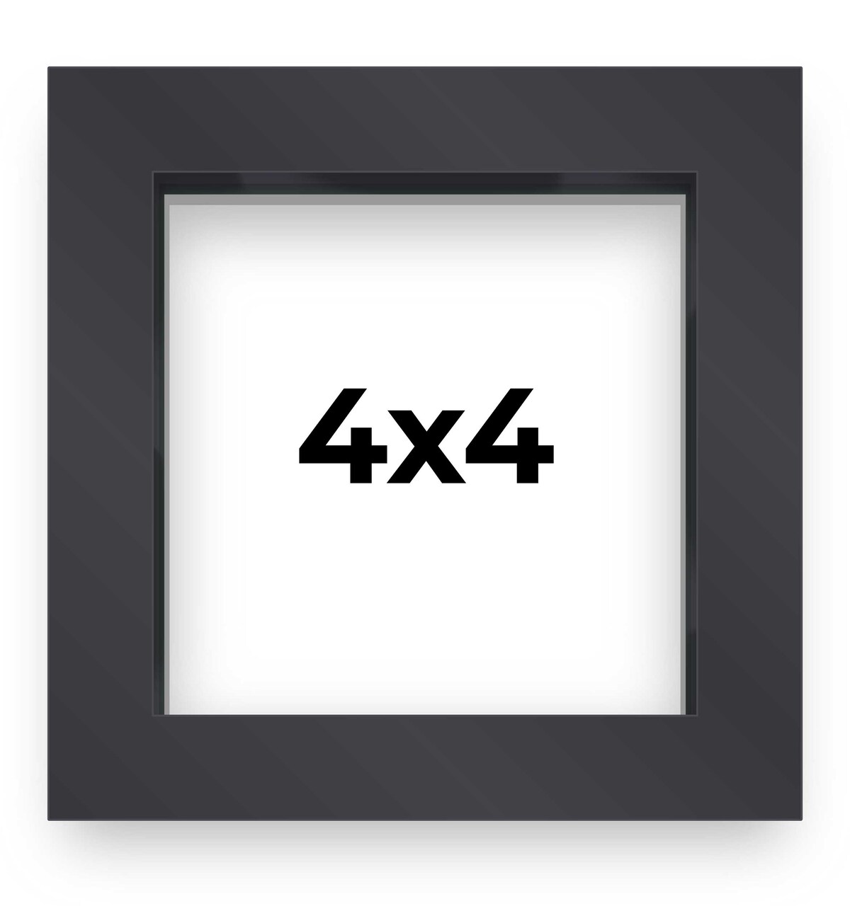 Square Shadow Box 3/4" Depth Black Picture Frame - UV Acrylic, Backing, Hanging Hardware